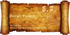 Bergh Pongor névjegykártya